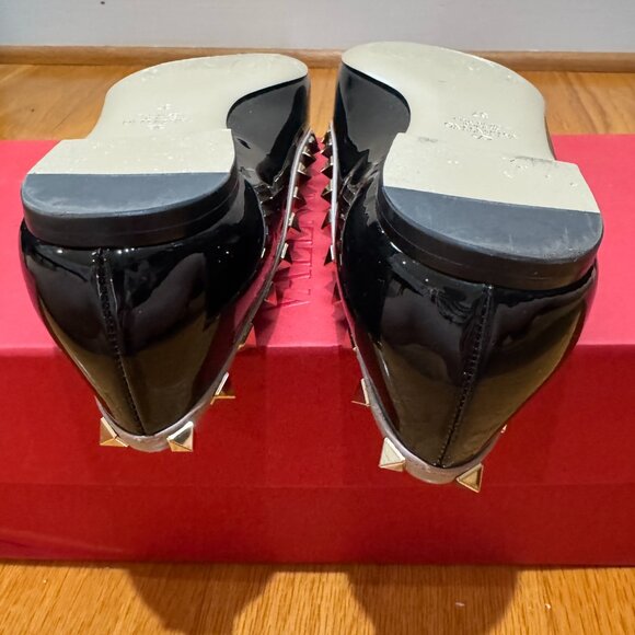 Valentino Rockstud Accents Leather Flats - Black Patent Leather - Picture 5 of 6